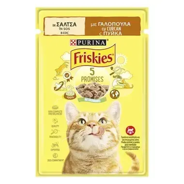 Hrana umeda pentru pisici Friskies Adult cu curcan in sos 85 gr