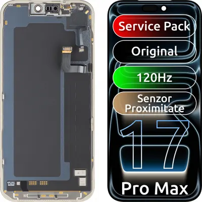 Display cu Touchscreen Apple iPhone 17 Pro Max, cu Rama, Negru, Service Pack 661-56050