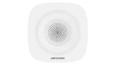 Sirena interior wireless AX PRO Hikvision DS-PS1-I-WE(B)-R(Red Indicator) 868MHz two-way Tri-X wireless technology, distanta com