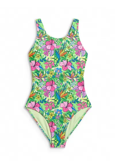 Costum de baie intreg pentru fete multicolor - uscare rapida - captuseala completa