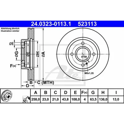 Disc frana ATE 24.0323-0113.1