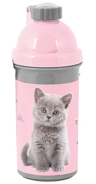 Sticlă de apă Paso Cat - Pisicuță gri, 500 ml
