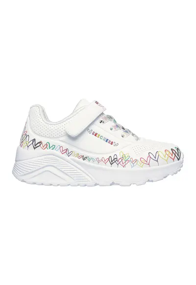 Pantofi sport Uno Lite- Heart Craze de piele ecologica cu model cu inimi - Rosu/Negru stins/Alb optic