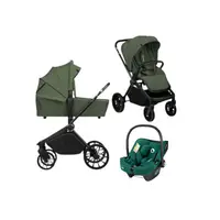 Carucior 3 in 1, Lionelo, Mika Plus, Cu scoica auto Verde testata ADAC, Reversibil, Cu sistem de ventilatie 3D, Cu accesorii, Pana la 22 kg, EN1888-1 EN1888-2 EN1466 ECE R129, Verde