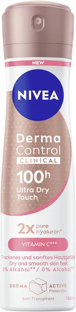 Spray deodorant Nivea Derma Control - Clinical Ultra Dry Touch, 150 ml