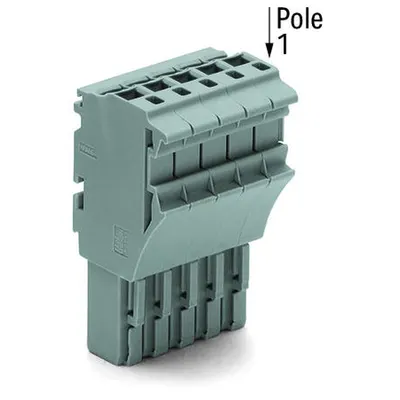 1-conductor female plug; 2.5 mm²; 4-pole; 2,50 mm²; gray