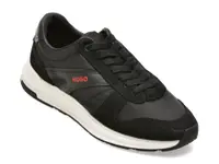 Pantofi sport HUGO negri, 3605, din material textil si piele naturala