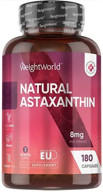 Natural Astaxanthin, 180 capsule, Weight World
