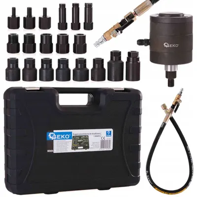 Ciocan pneumatic invers pentru duze Geko - G02654, 19 adaptoare, 6-12 bari