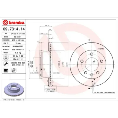 Disc frana BREMBO 09.7314.14