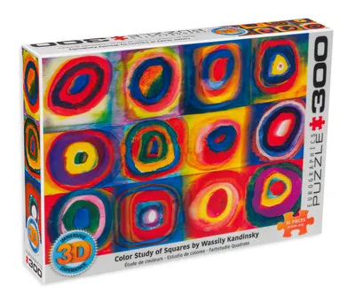 Puzzle cu efect 3D Eurographics din 300 de piese - Pătrate Colorate Experiment
