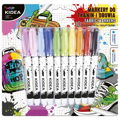 Markere Kidea - pentru textil, 10 culori