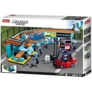 Set de constructie Racing Team, 555 piese, Echipa de piloti la Pit stop