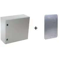 Tablou metalic 600x600x250 cu contrapanou IP66 IK10 RAL 7035 Schneider NSYCRN66250+NSYMM66