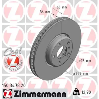 Disc frana ZIMMERMANN 150.3478.20