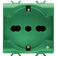 Priza 2M 16A standard italian/german pentru linii dedicate Gewiss Chorus GW10224, verde