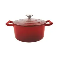 Cratita cu Capac, Rosie, din Fonta Emailata, 26 cm, 4.8 l, Grunberg