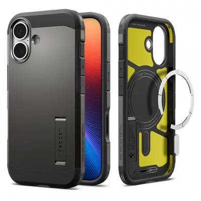 Husa MagSafe pentru Apple iPhone 17, Spigen, Tough Armor T, Gri ACS10392