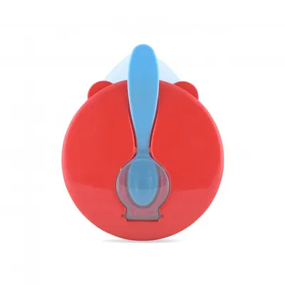 Set castron cu capac si lingurita Blue