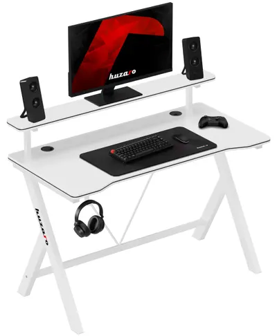 Birou de gaming Huzaro – Hero 1.9 RGB, 120 x 60 cm, alb