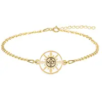 Trip - Bratara personalizata busola din argint 925 placat cu aur galben 24K
