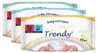 Șervețele umede pentru bebeluși Trendy - 72 buc, sortiment
