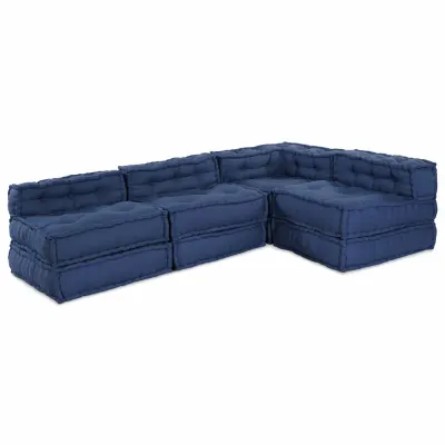 vidaXL Unitate de canapea modulară Țesătură Indigo 210 x 140 x 56 cm