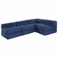 vidaXL Unitate de canapea modulară Țesătură Indigo 210 x 140 x 56 cm