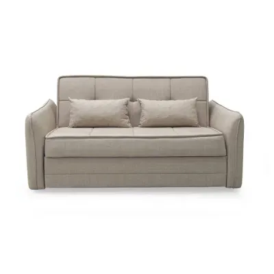 Canapea extensibila DREW, 3 locuri, lada pentru depozitare, crem, 175x110x88 cm