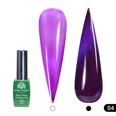 Ojă semipermanentă Neon Party Cat Eye Global Fashion, 8ml, 004(FARA TPO) Engros