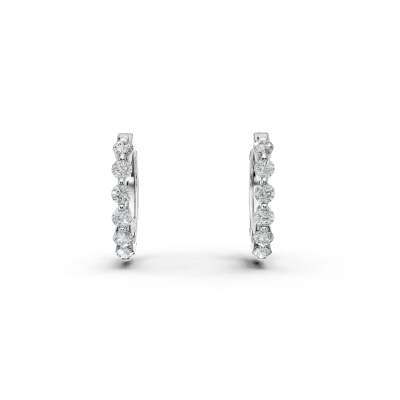 Cercei din aur alb cu diamante de 0.207ct