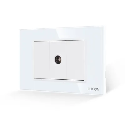 Priza TV 1M + 2 Taste False LUXION cu Rama din Sticla, Standard Italian, 3M