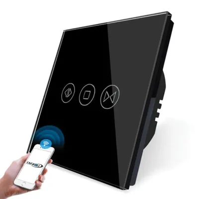 Wi-Fi Smart Touch Eu Curtain Switch Black
