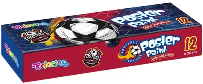 Vopsele tempera în borcane Colorino - Fotbal, 12 culori x 20 ml