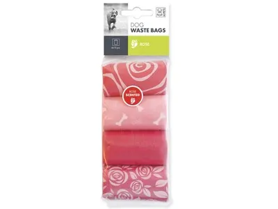 M-PETS Pungi igienice pentru câini: trandafiri, 4 x 15 buc