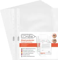 Folii pentru documente Grafos - Economy, A4, cristal, 30 microni, 100 buc.