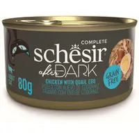 Hrana umeda pentru pisici Schesir After Dark Conservă, supă cu Pui şi ouă de Prepeliţă 80 gr