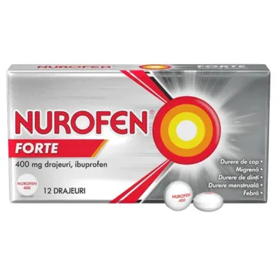 Nurofen Forte 400 mg, Reckitt Benkiser | 12 drajeuri