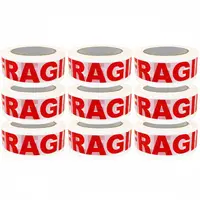 Pachet 6 role banda adeziva pesonalizata fragile 50mm X 60m