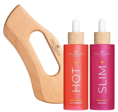 Set Cocosolis - Ser termic pentru slăbire Hot+ și Ser concentrat modelator Slim+, 2 x 100 ml