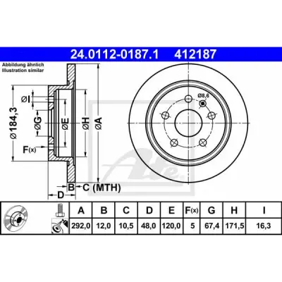Disc frana ATE 24.0112-0187.1
