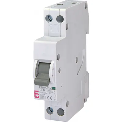 ETIMAT 1N Intrerupatoare automate miniatura 2 poli 1 modul ETIMAT 1N 1p+N C6 6kA