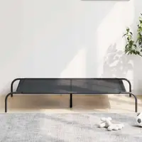 Gossi pat inaltat pentru caini negru 130x80x20 cm textilena si otel