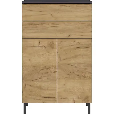 Dulap de baie gri închis cu aspect de stejar 60x97 cm Salinas - Germania