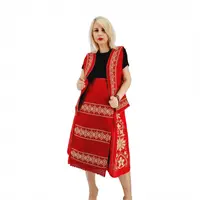 Costum Popular cu broderie traditionala Toni ( rosu )