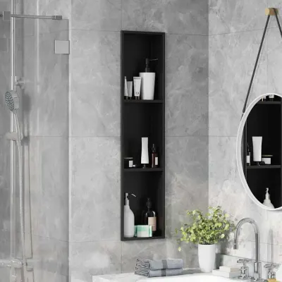 vidaXL Nisă de Duș Negru 90 x 20 x 9,5 cm Oţel inoxidabil