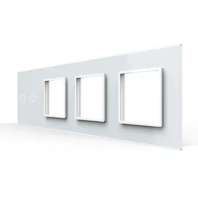 Panou Intrerupator Dublu + 3 Prize LIVOLO din Sticla, Standard German