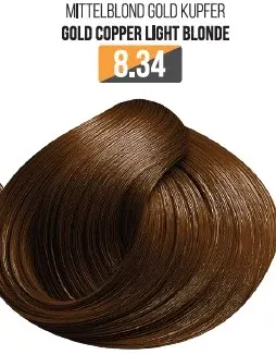 Vopsea Profesionala Fara Amoniac EVOQUE USA, Nuanta 8.34 GOLD COPPER LIGHT BLONDE - Cu Ulei de Argan si 12 Aminoacizi, 100 ml - Evoque