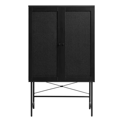 Dulap negru cu aspect de lemn de stejar 80x135 cm Pensacola – Unique Furniture