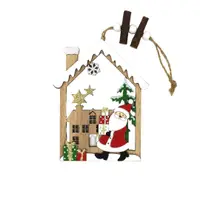 Ornament brad Casă cu Moș 15x11.5 cm